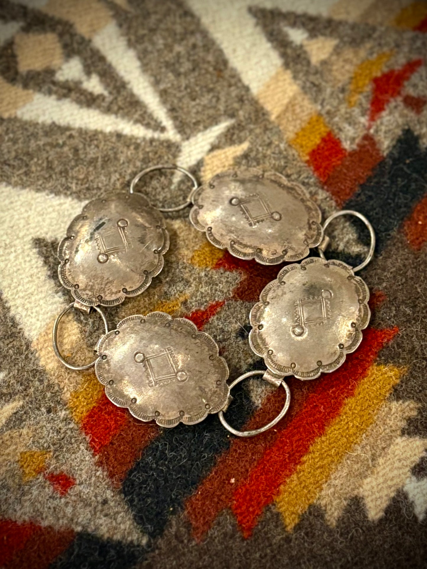 Sterling Silver Concho Link Bracelet