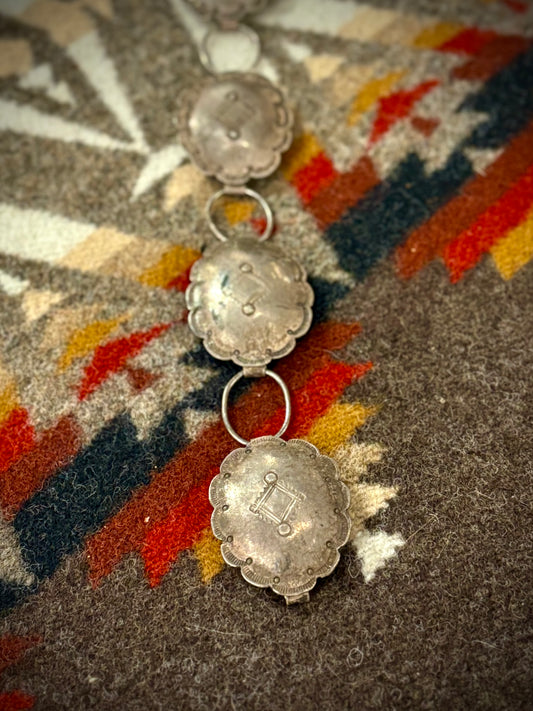 Sterling Silver Concho Link Bracelet