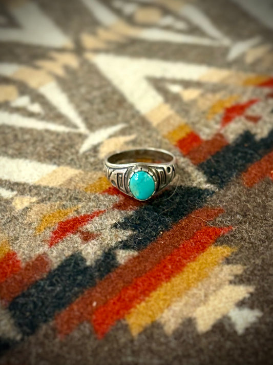 Vintage Shube Turquoise and Sterling Ring