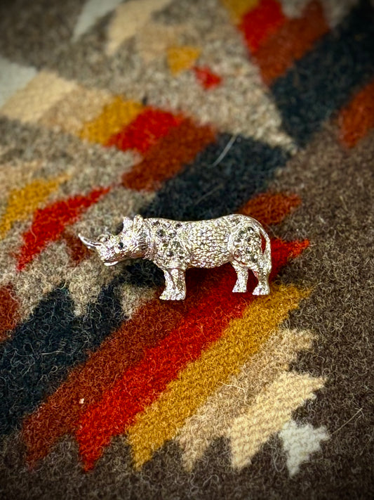 Vintage Marcasite Rhino Pin