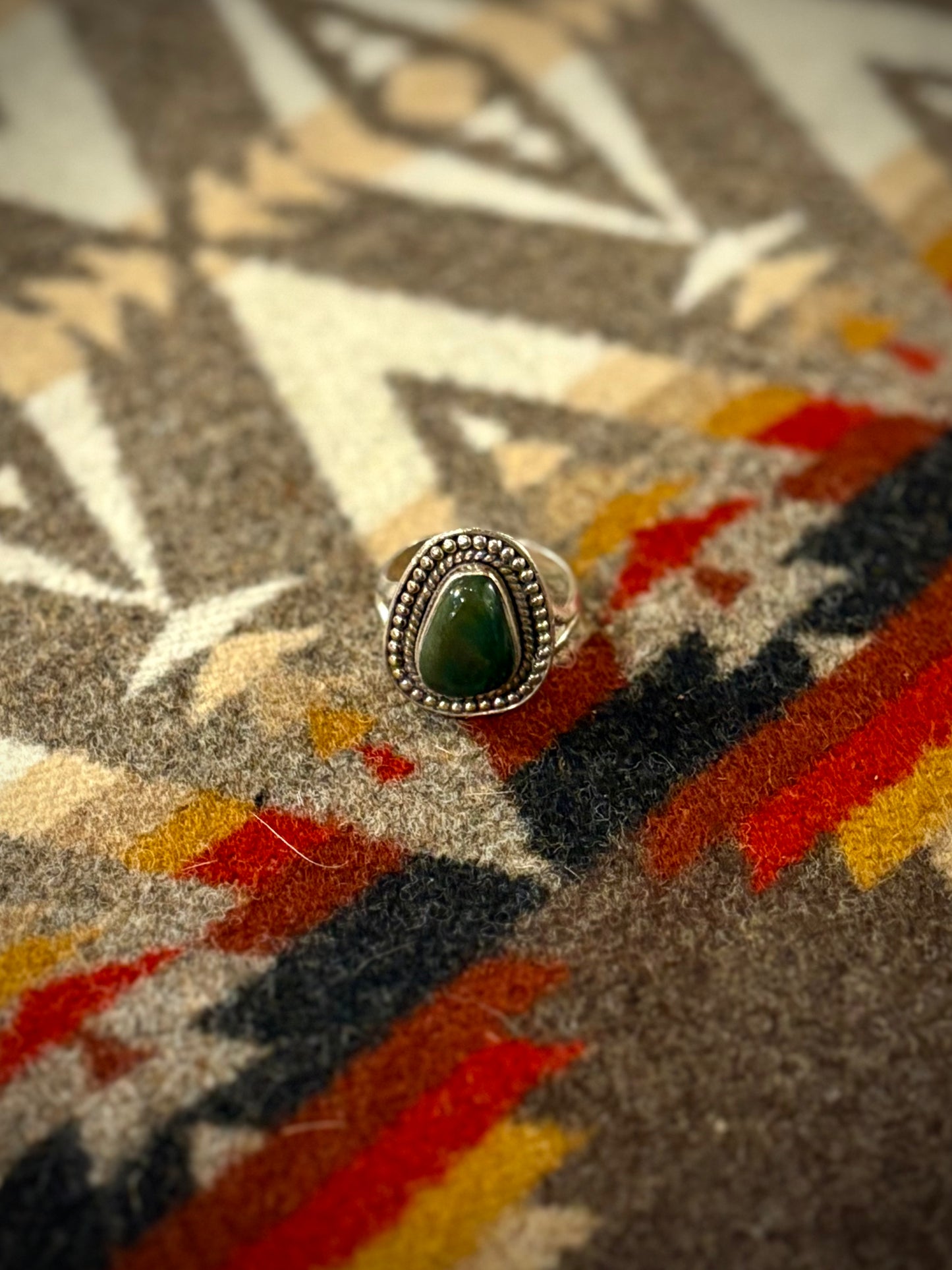 Vintage Sterling Green Stone Ring