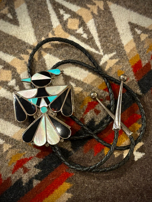 Vintage Zuni Thunderbird Bolo Tie