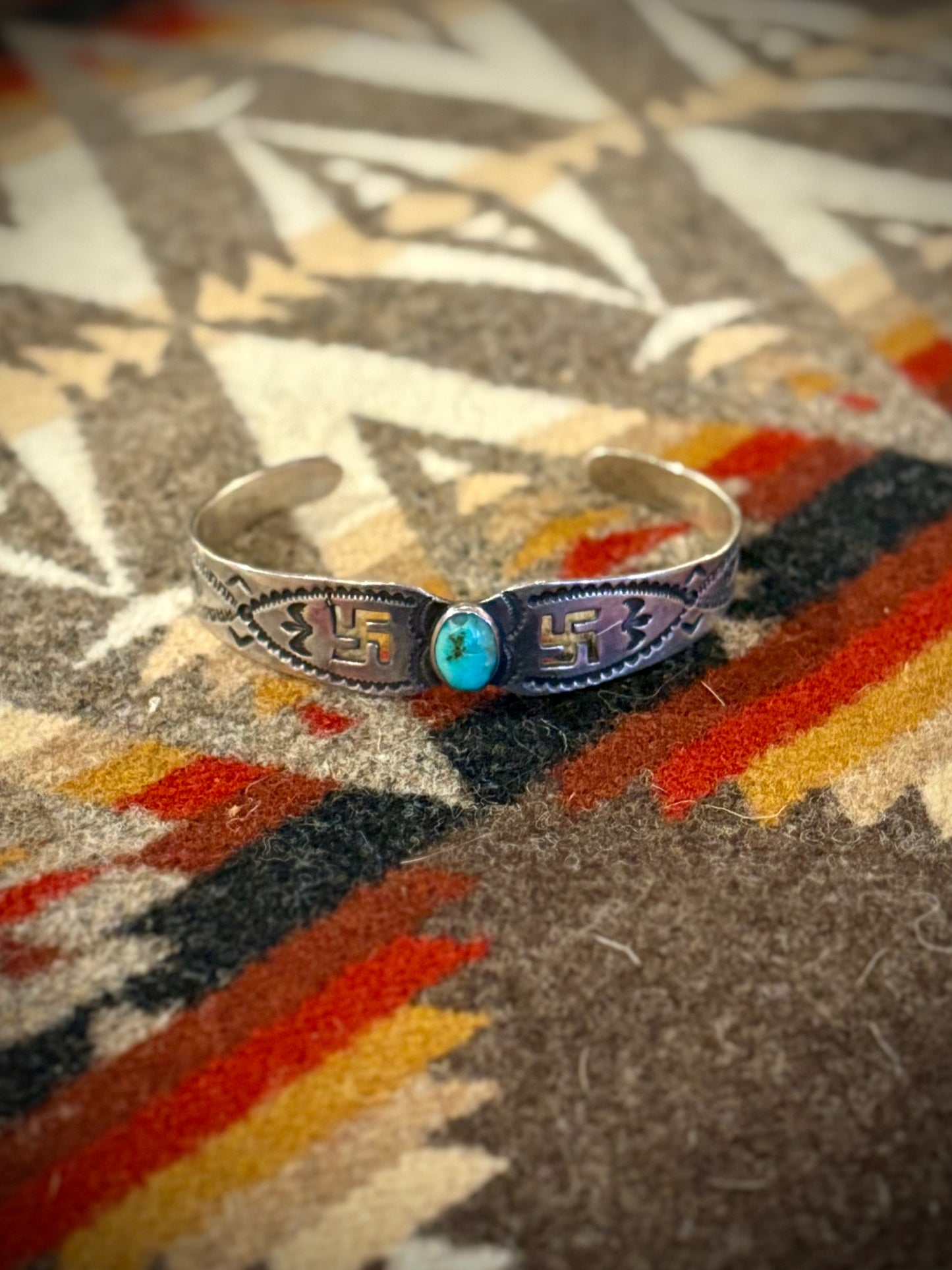 Vintage Twirling Log Navajo Turquoise Cuff