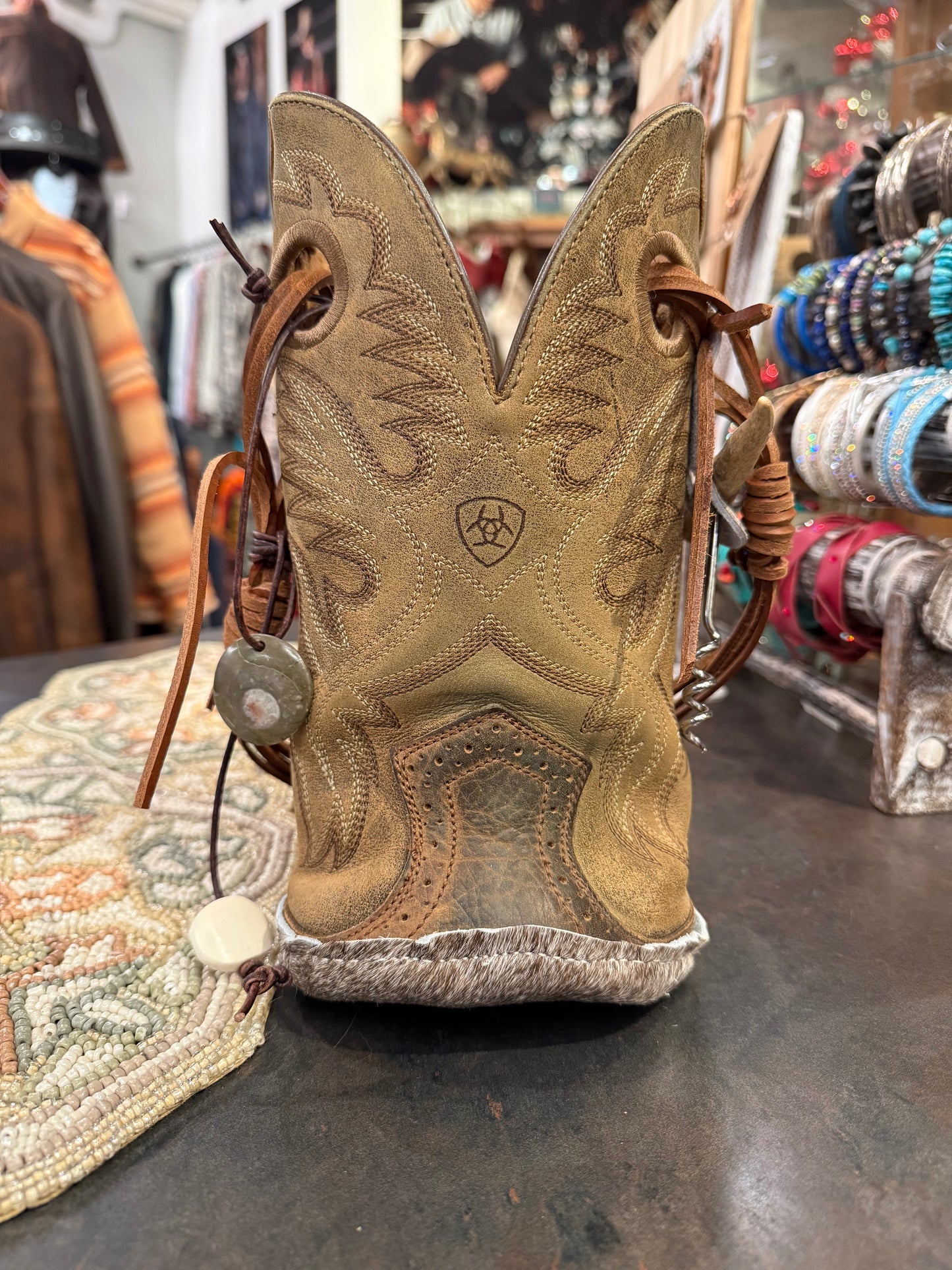 Cowboy Boot Wine Tote- Trulli Leathers