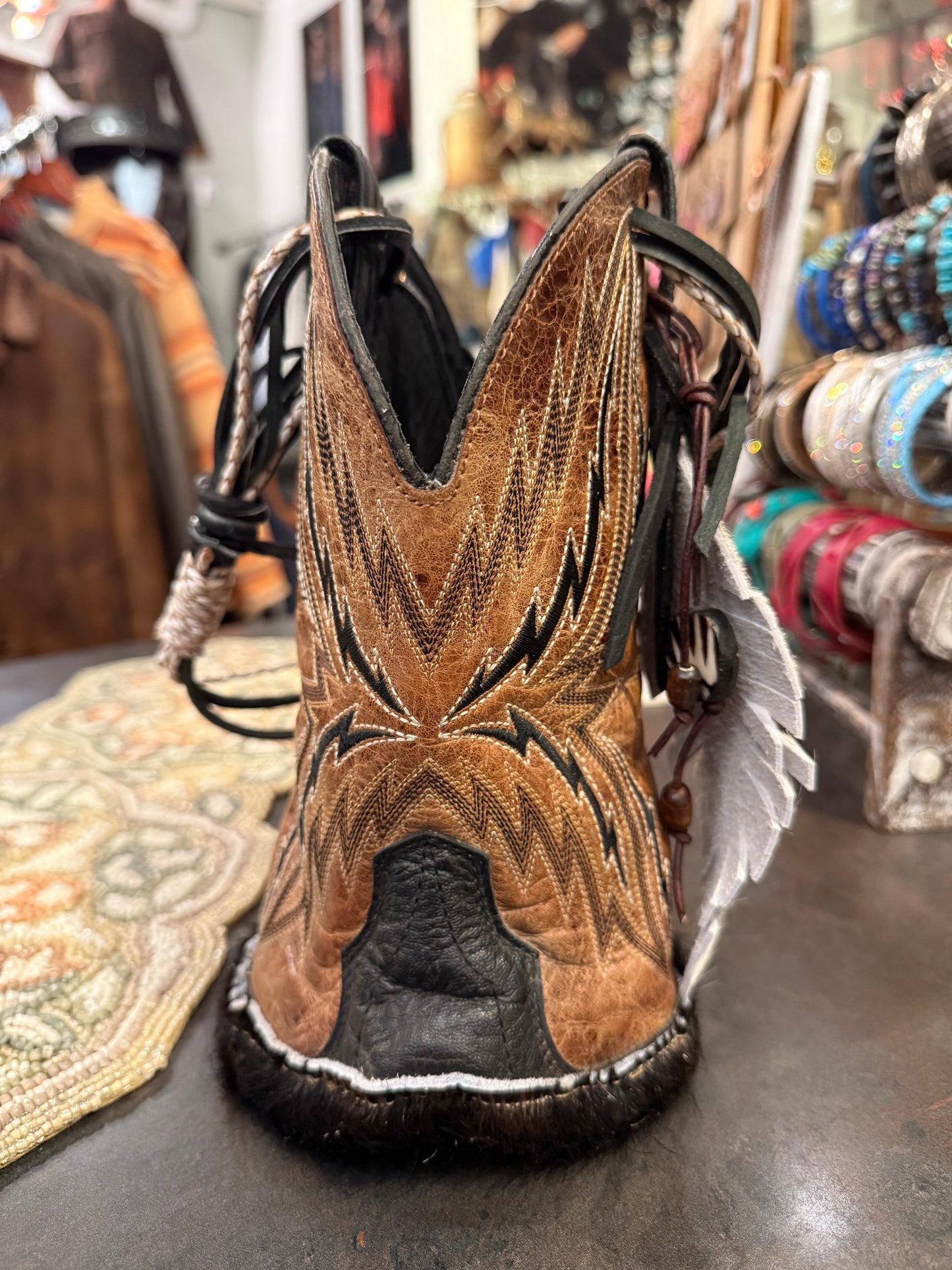 Cowboy Boot Wine Tote- Trulli Leathers