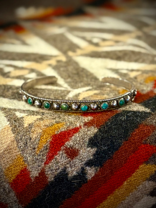 Multi Tone Thin Turquoise Cuff