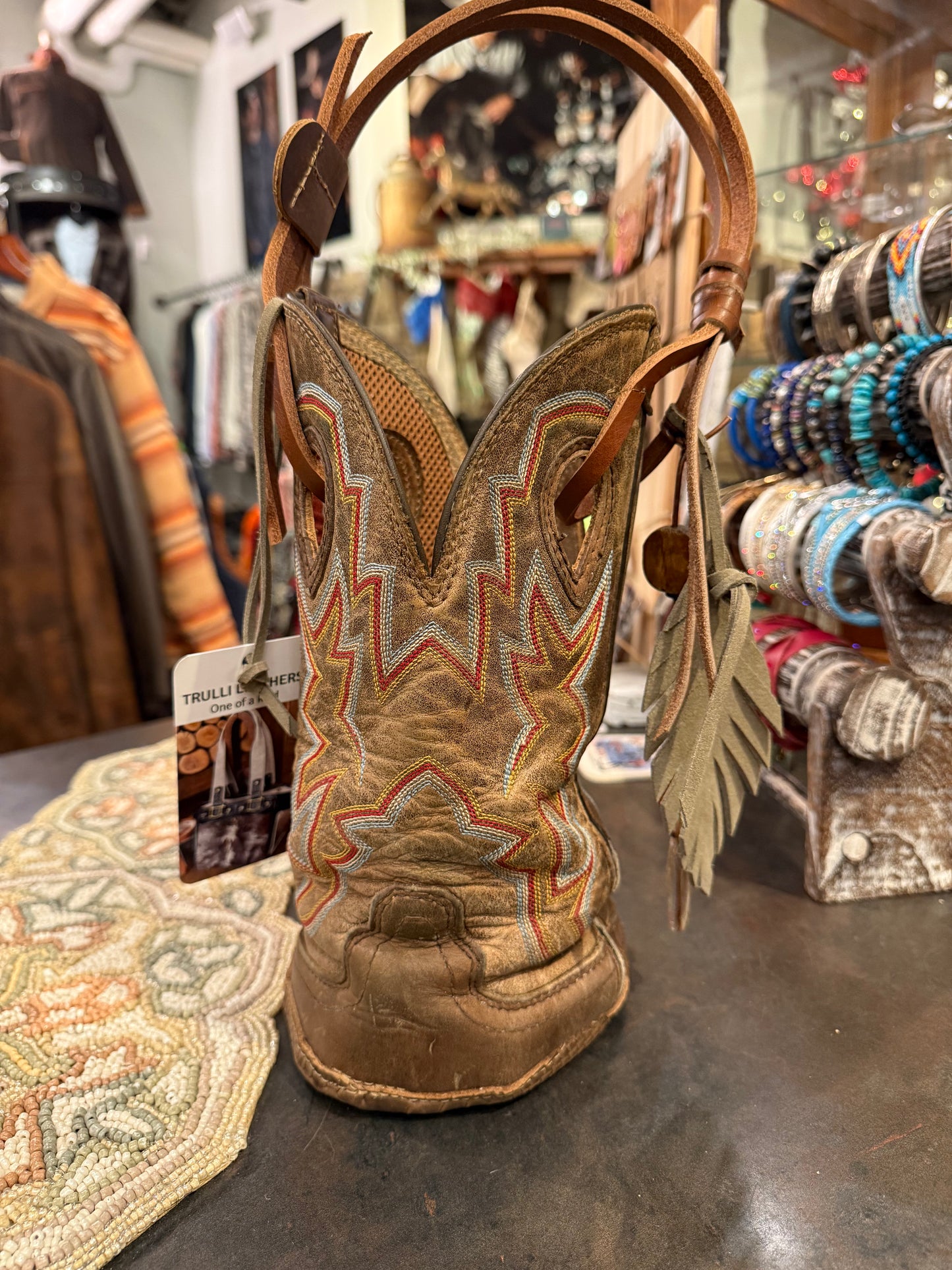 Cowboy Boot Wine Tote- Trulli Leathers