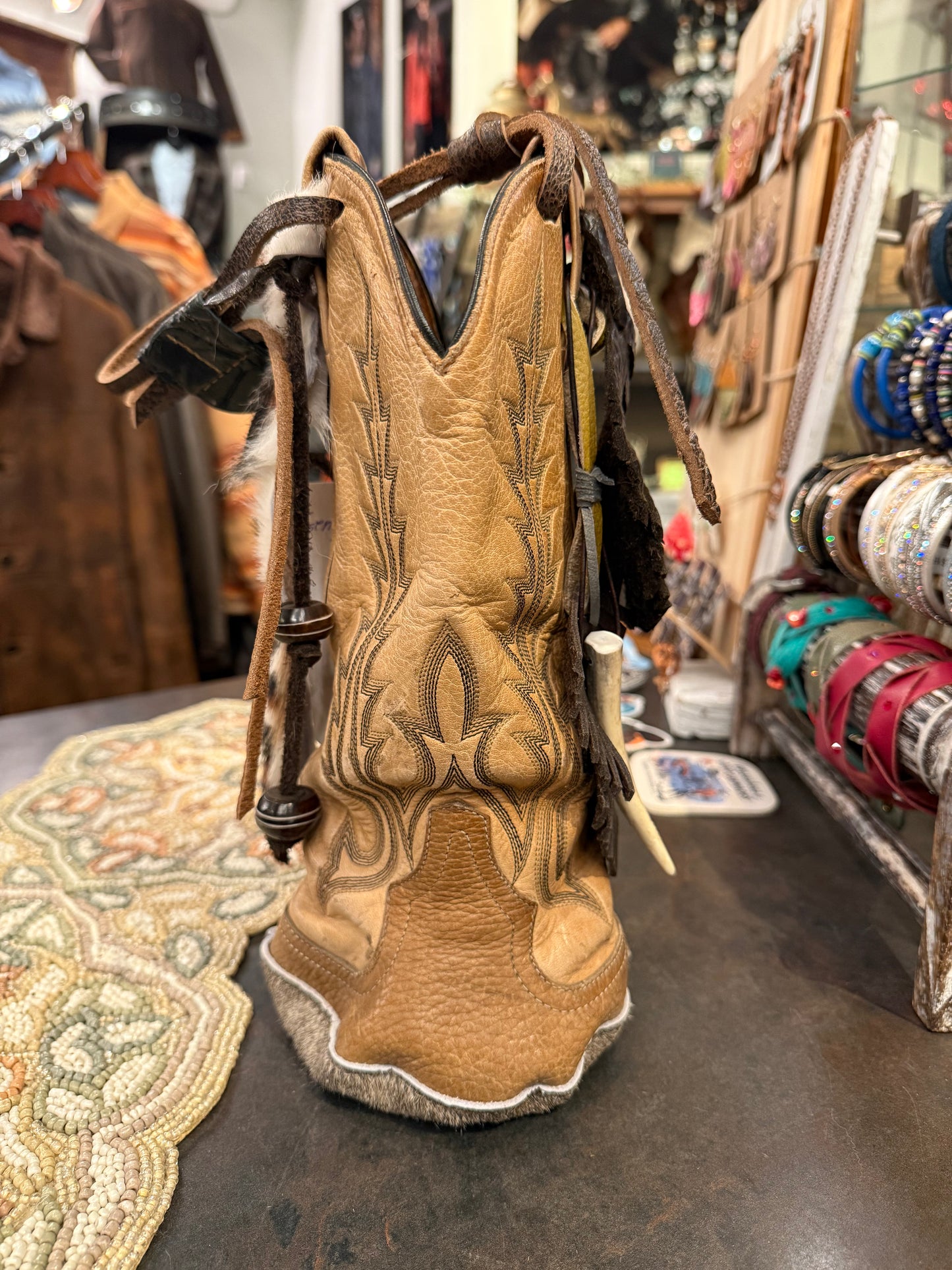 Cowboy Boot Wine Tote- Trulli Leathers