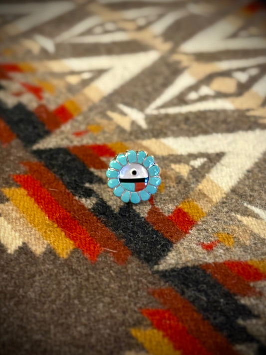 Zuni Sunface Inlay Ring