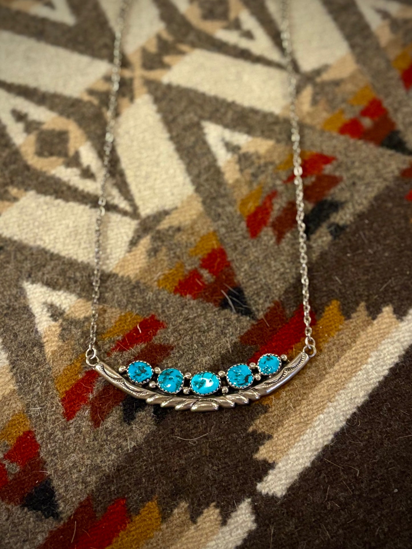 Unique Navajo Delicate Turquoise Necklace- Sadie Randolph