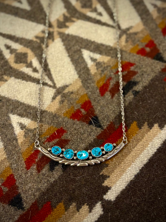 Unique Navajo Delicate Turquoise Necklace- Sadie Randolph