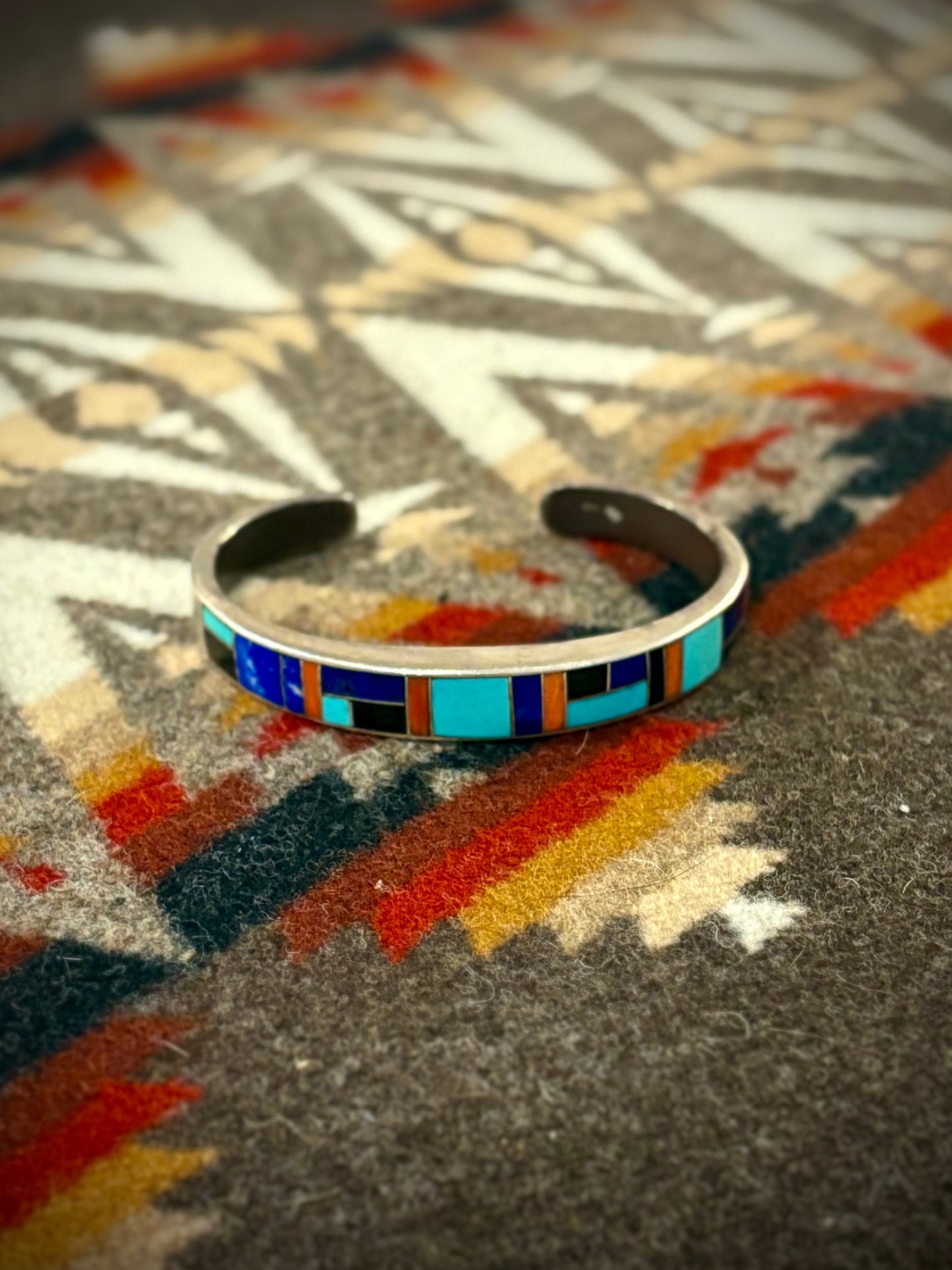 Zuni Inlay Multi Stone Cuff
