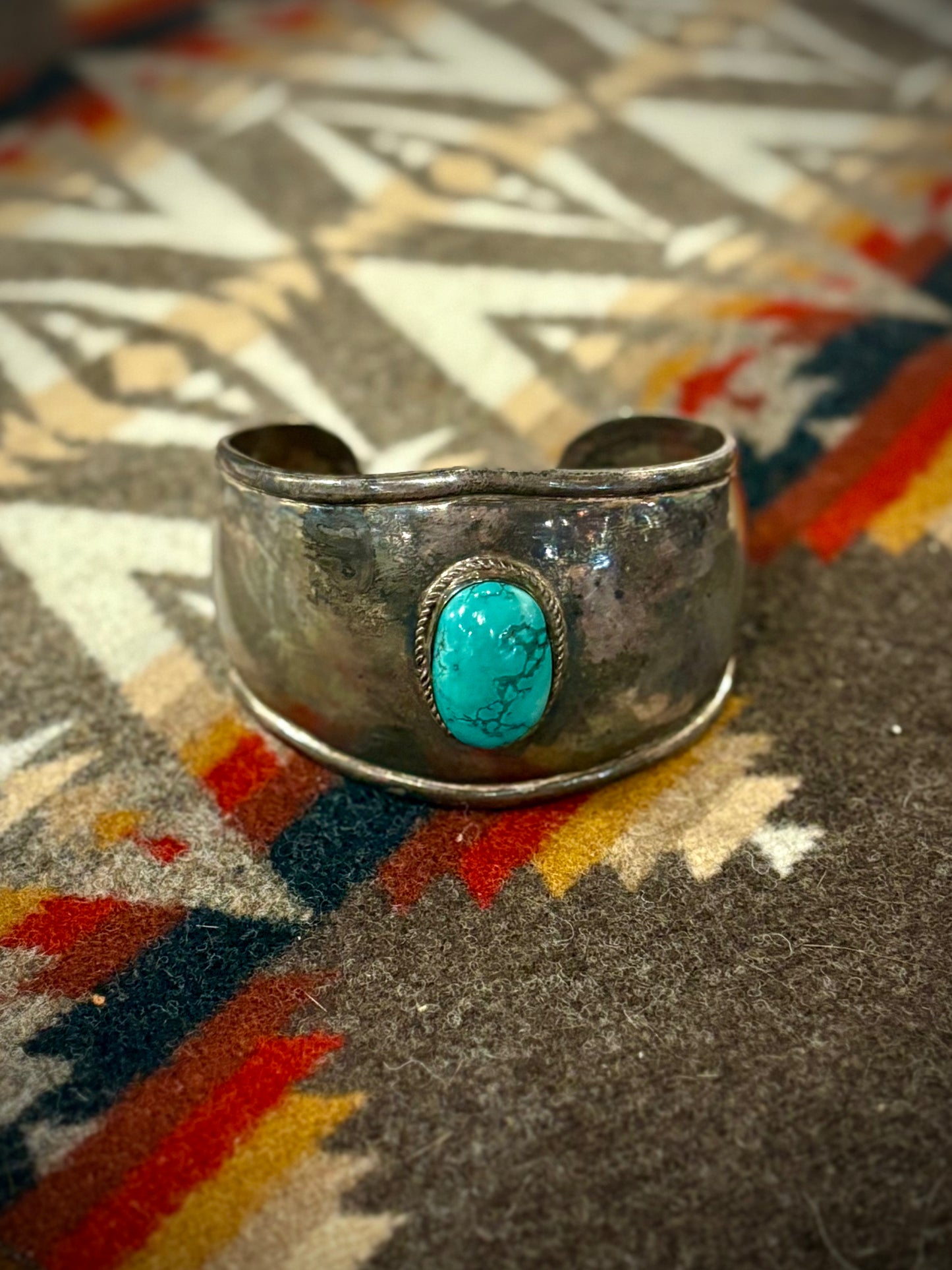 Single Stone Turquoise Statement Cuff