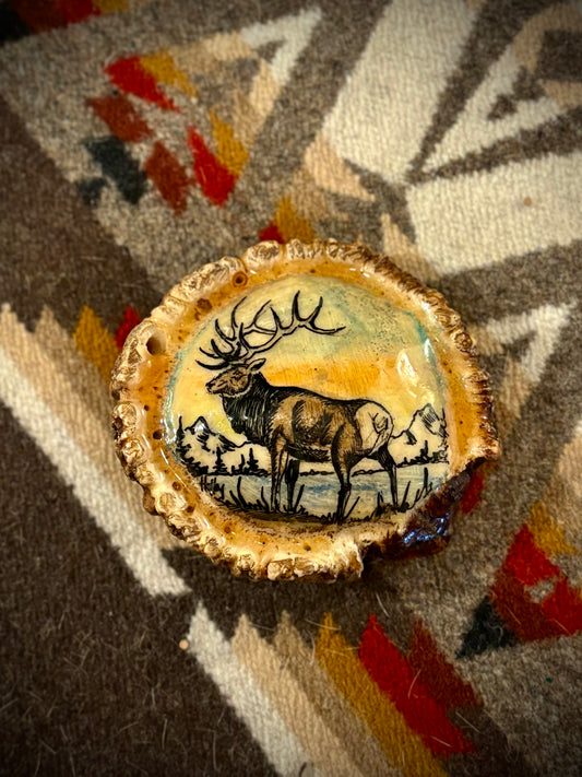 Montana Elk Horn Belt Buckle