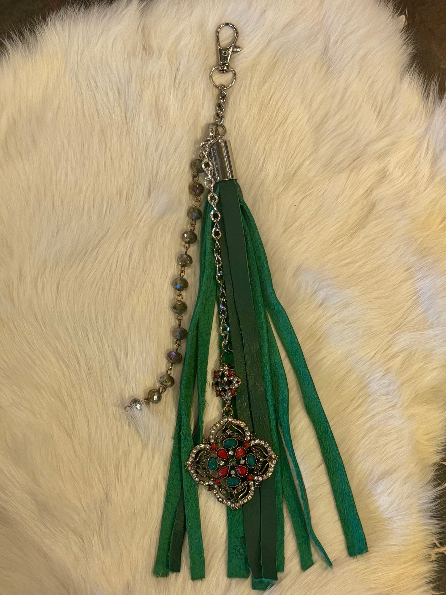 CuCu Tassel Keychain- Sparkle Flower