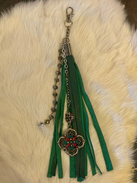 CuCu Tassel Keychain- Sparkle Flower