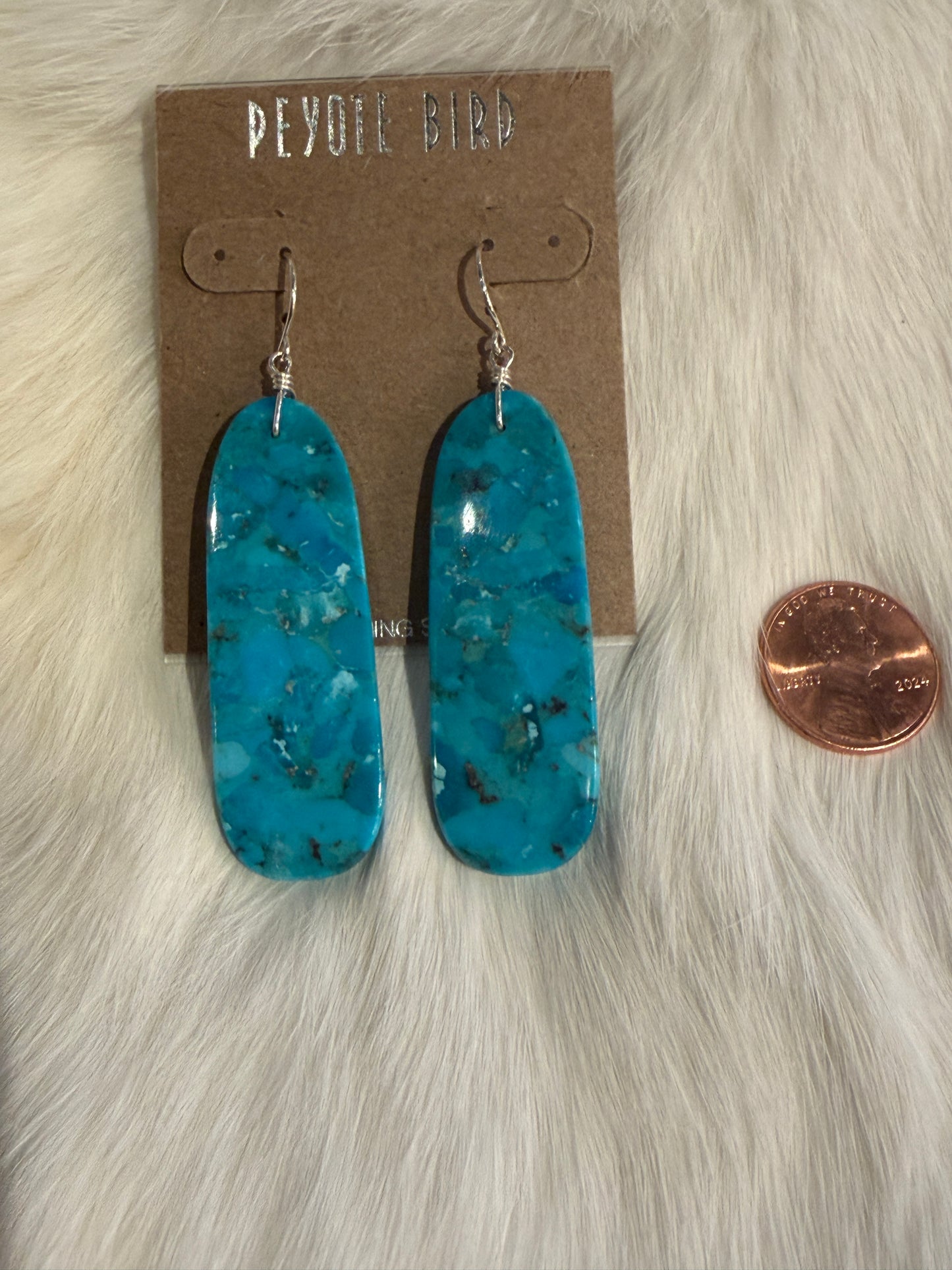 Jennifer Medina Native Turquoise Slab Earrings