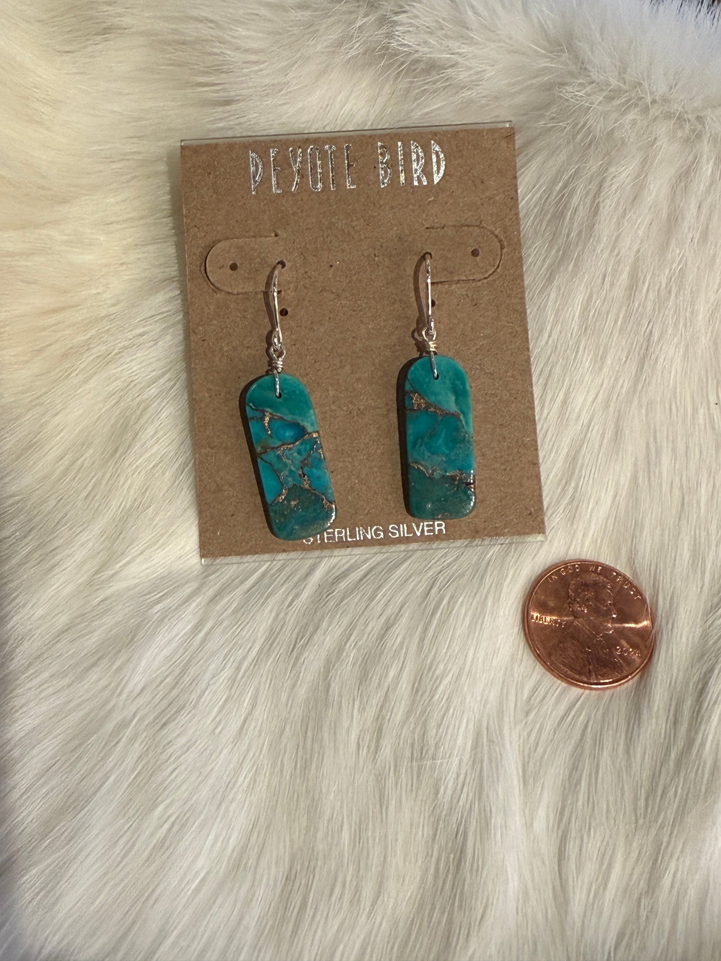 Jennifer Medina Native Turquoise Slab Earrings