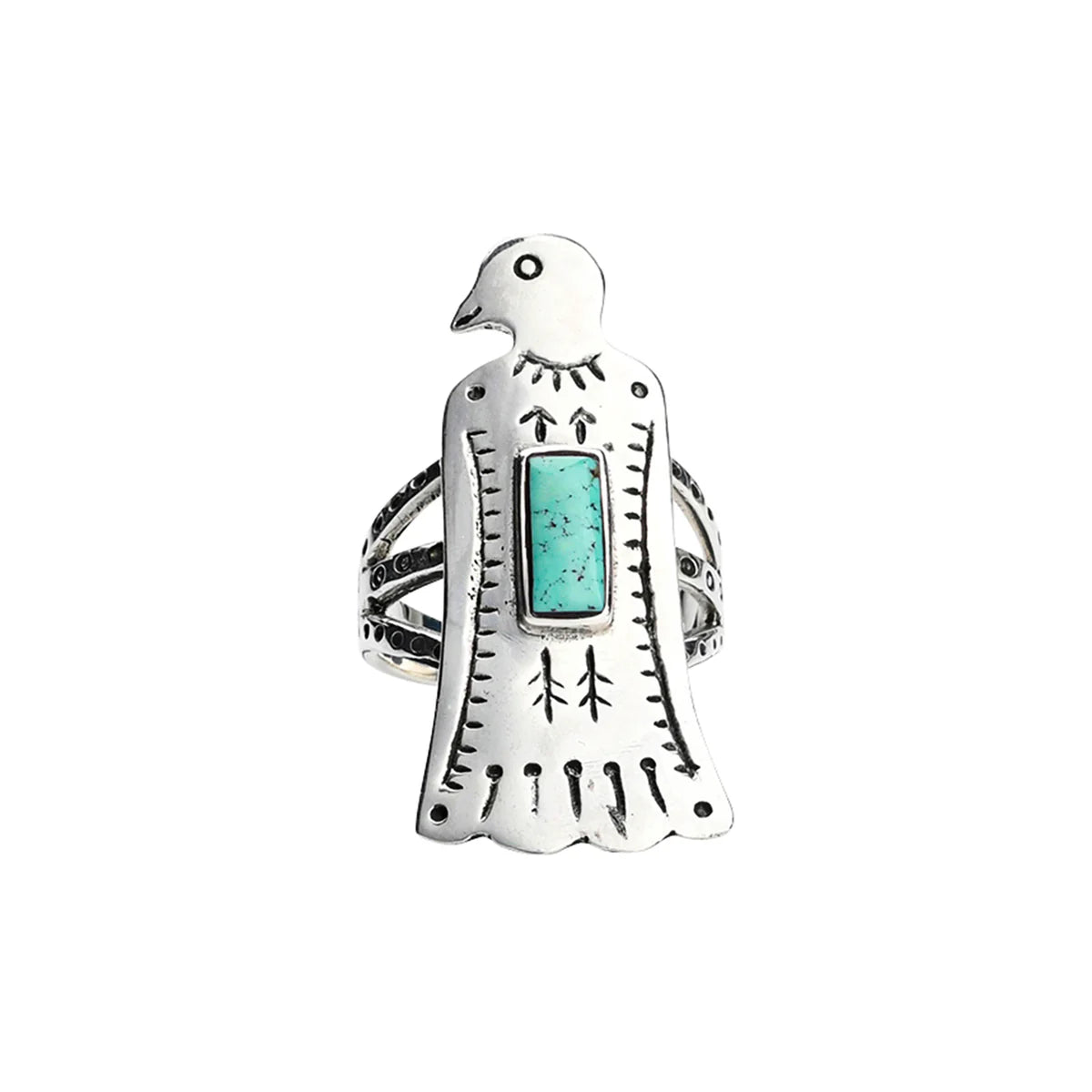 Falcon Shield Ring - Blue Turquoise