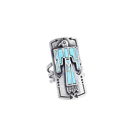 Nomad Rising Bird Shield Ring - Green Turquoise