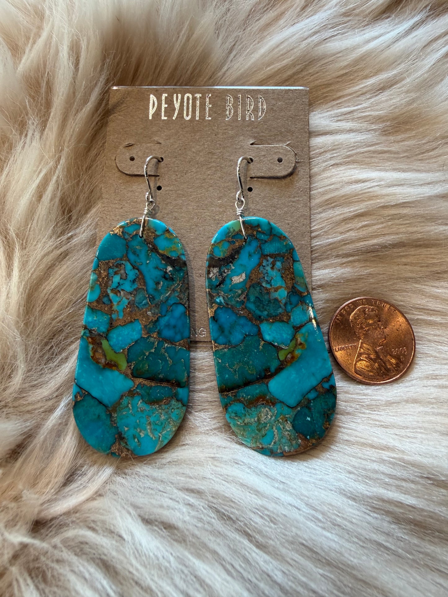 Jennifer Medina Native Turquoise Slab Earrings