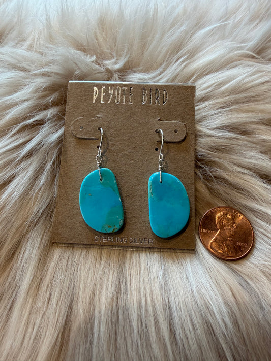 Jennifer Medina Native Turquoise Slab Earrings