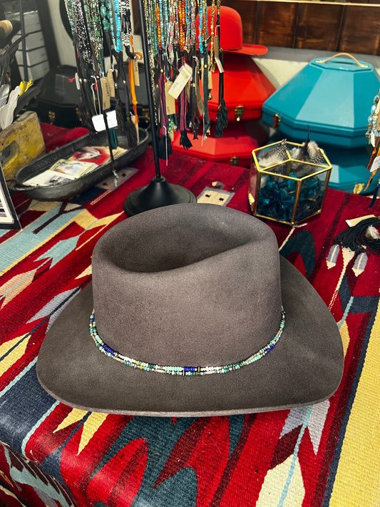 Turquoise Sterling Blue Bead Hat Band