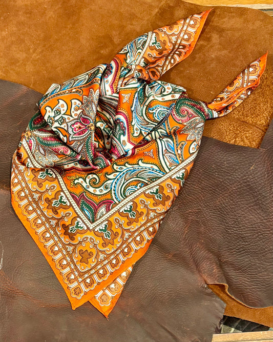 Silk Wild Rag - Orange Paisley