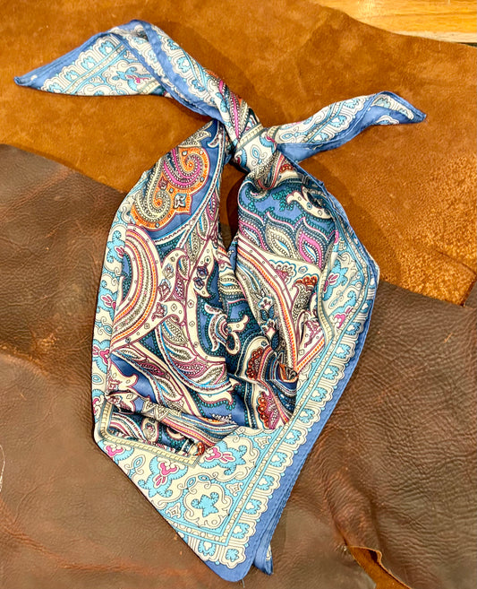 Silk Wild Rag - Blue Paisley