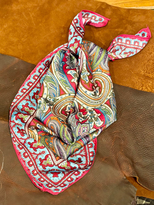 Silk Wild Rag - Pink Paisley