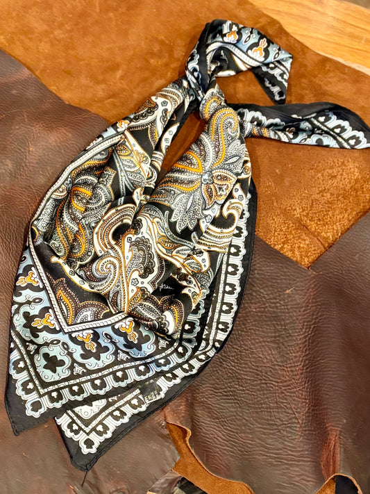 Silk Wild Rag - Black Paisley