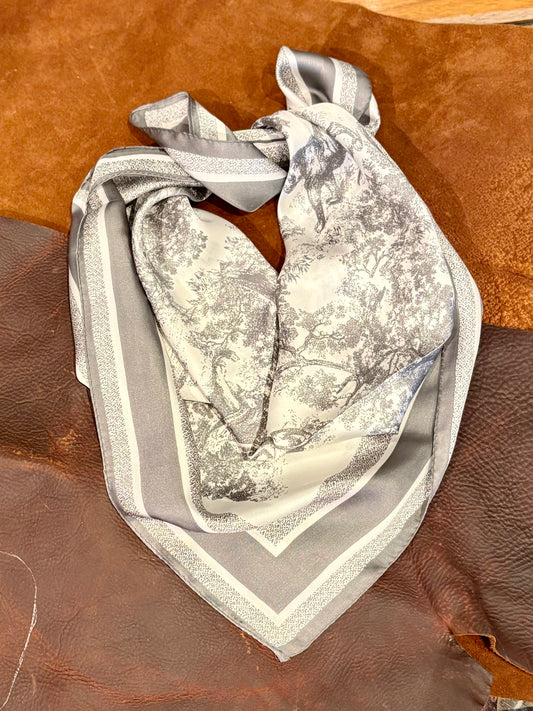Silk Wild Rag - Grey Jungle