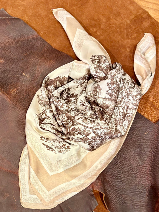Silk Wild Rag - Tan Jungle