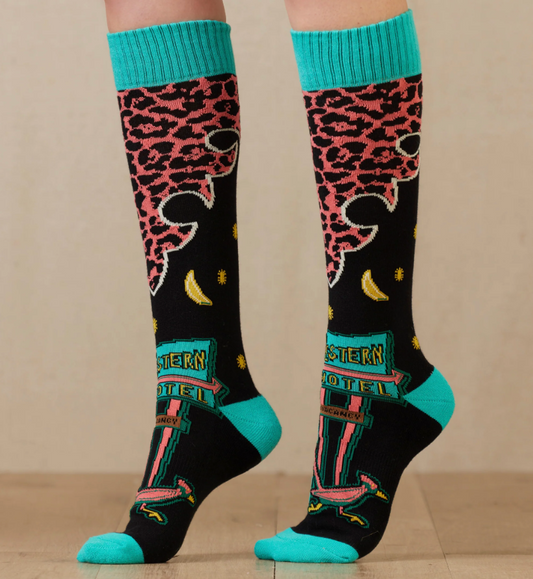 Retro Western Motel Socks