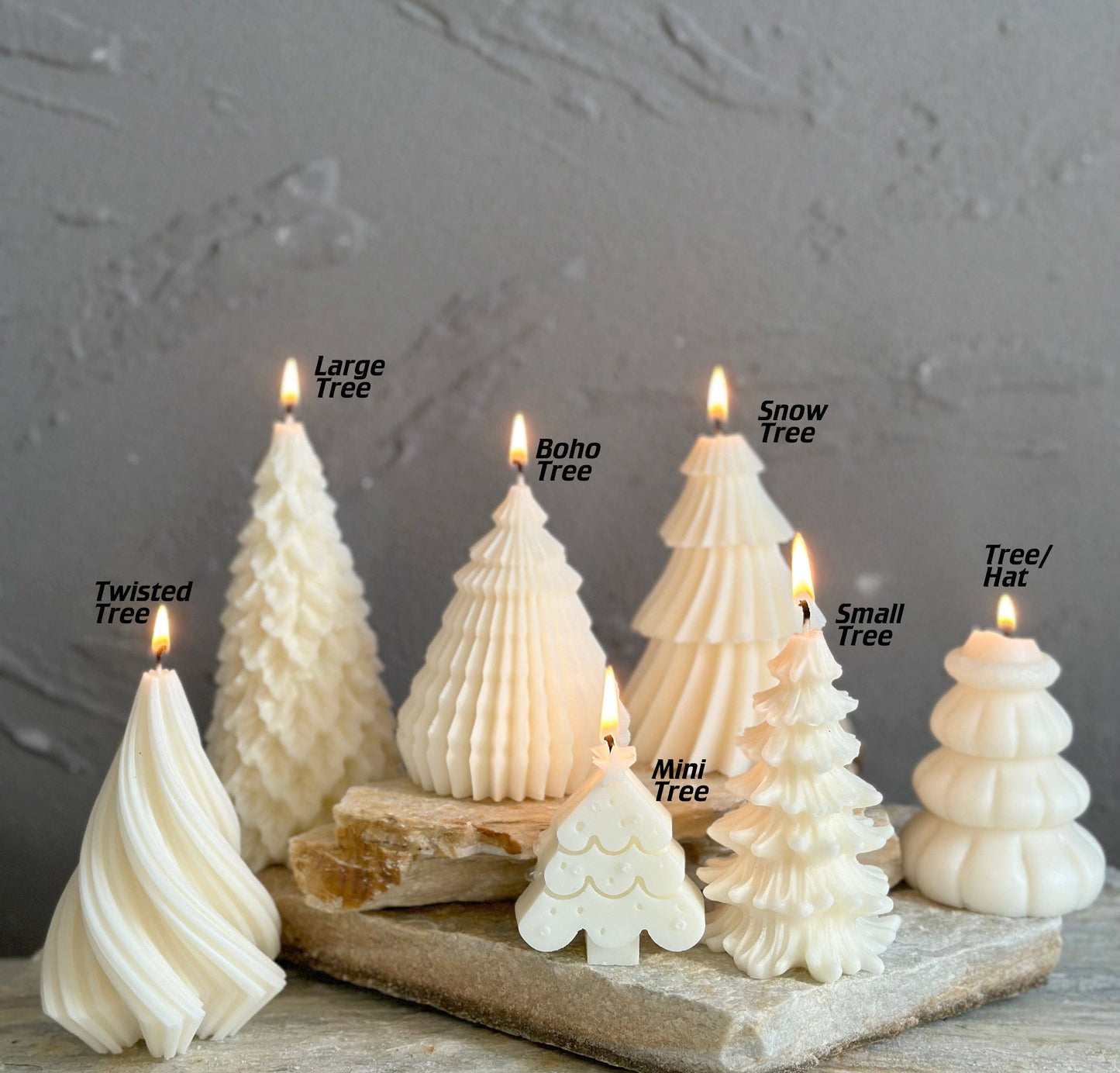 Christmas Tree Candle - Snow Tree Large