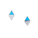 Symmetry Mother of Pearl/Turquoise Earrings
