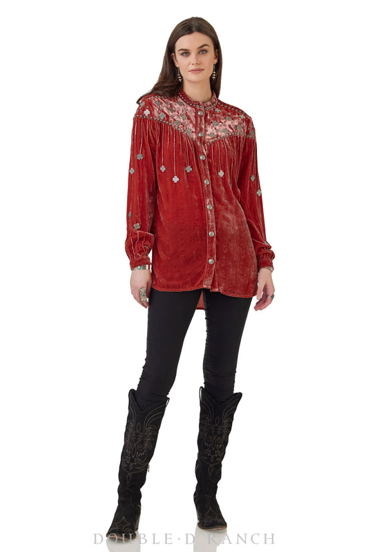 Sacred Mountain Velvet Top - Red River