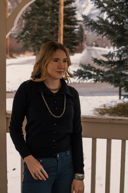 Cashmere High Neck Sweater - Black